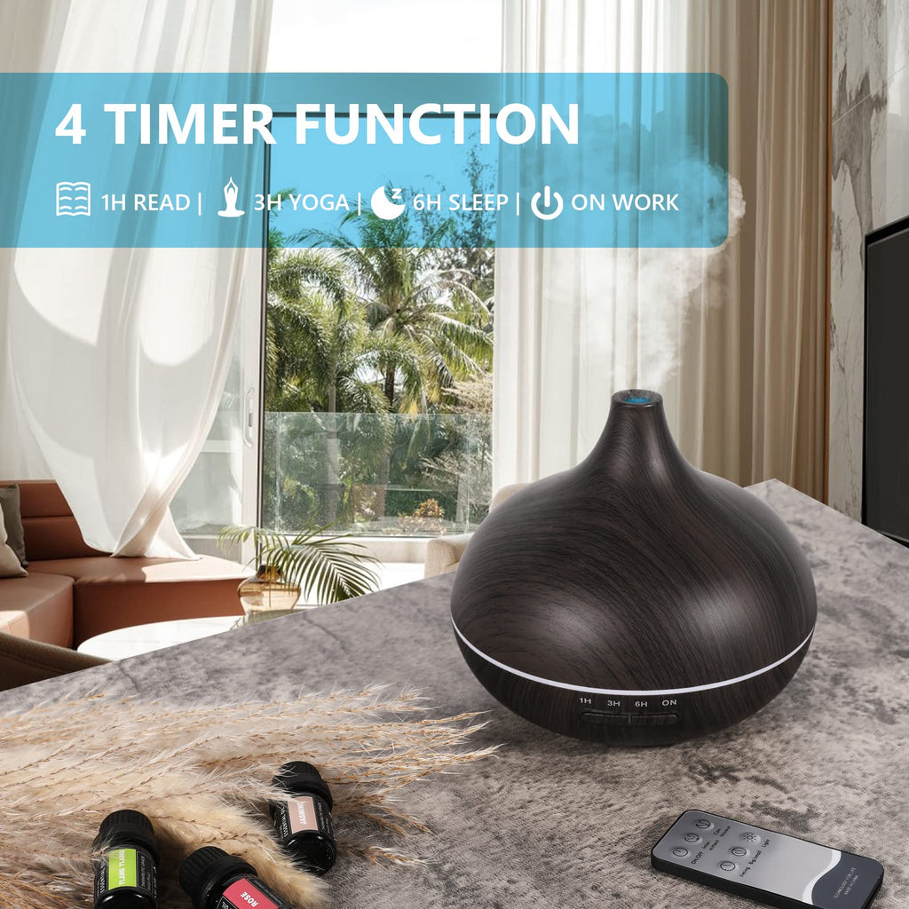 SACATR 550ml Ultrasonic Oil Diffuser with Remote – 30x5ml Essential Oils for Home & Office