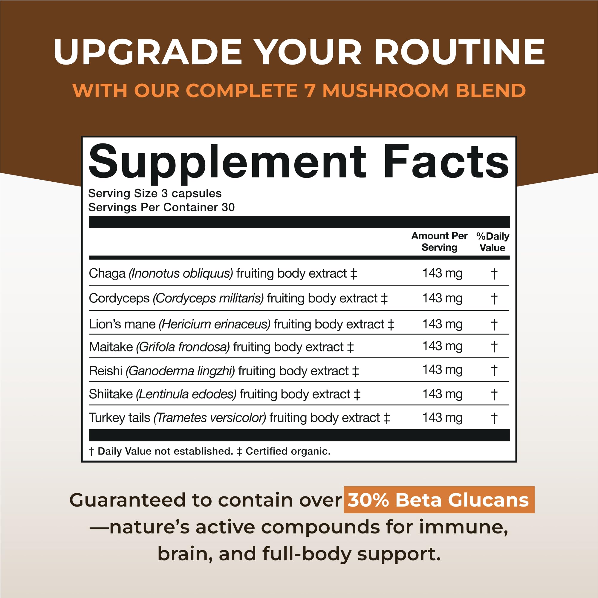 Naturealm Sacred 7 Organic Mushroom Extract Capsules – 90 Vegetarian Capsules – Immune Support & Focus
