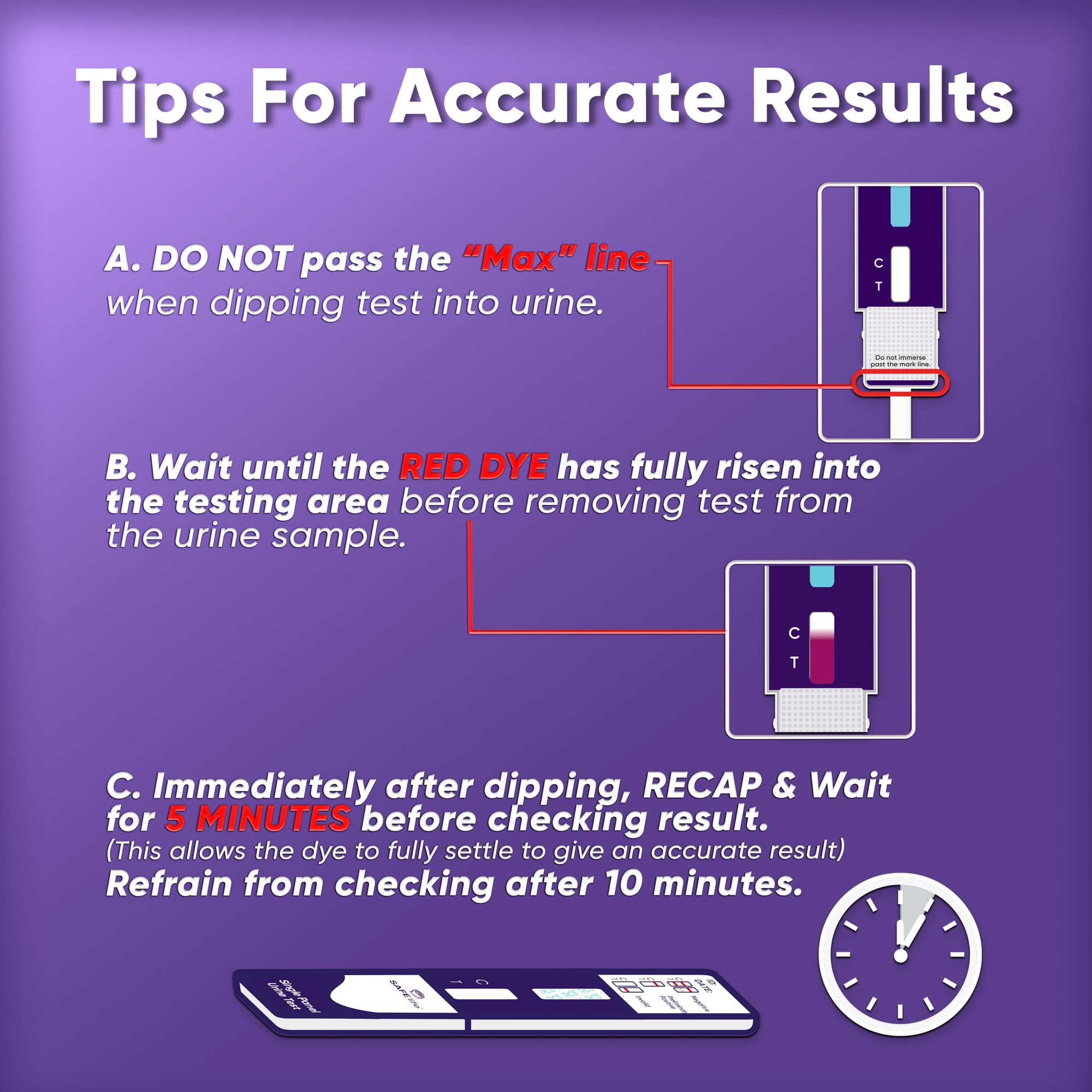 Safe Life Buprenorphine Urine Drug Test – Single Panel (10 ng/mL), 10-Pack, Fast 5-Min Results
