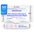 Safe n’ Simple Adhesive Remover Wipes – No Sting, Alcohol-Free, 50 Large 5x7