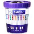 SAFE LIFE 13 Panel Urine Cup 25 Pack - Drug Test Kit (AMP500, BAR, BUP, BZO, COC150, MDMA, MET500, MOP300, MTD, OXY, PCP, TCA) + 3 Adulterants (CR, SG, PH) | OTC CLIA-Waived