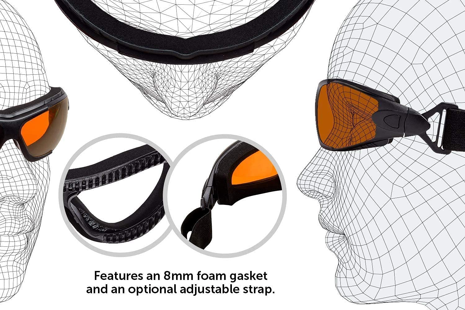 SafetyBlue Sleep Savior Deluxe Amber Lens Glasses – Blue & Green Light Blocking