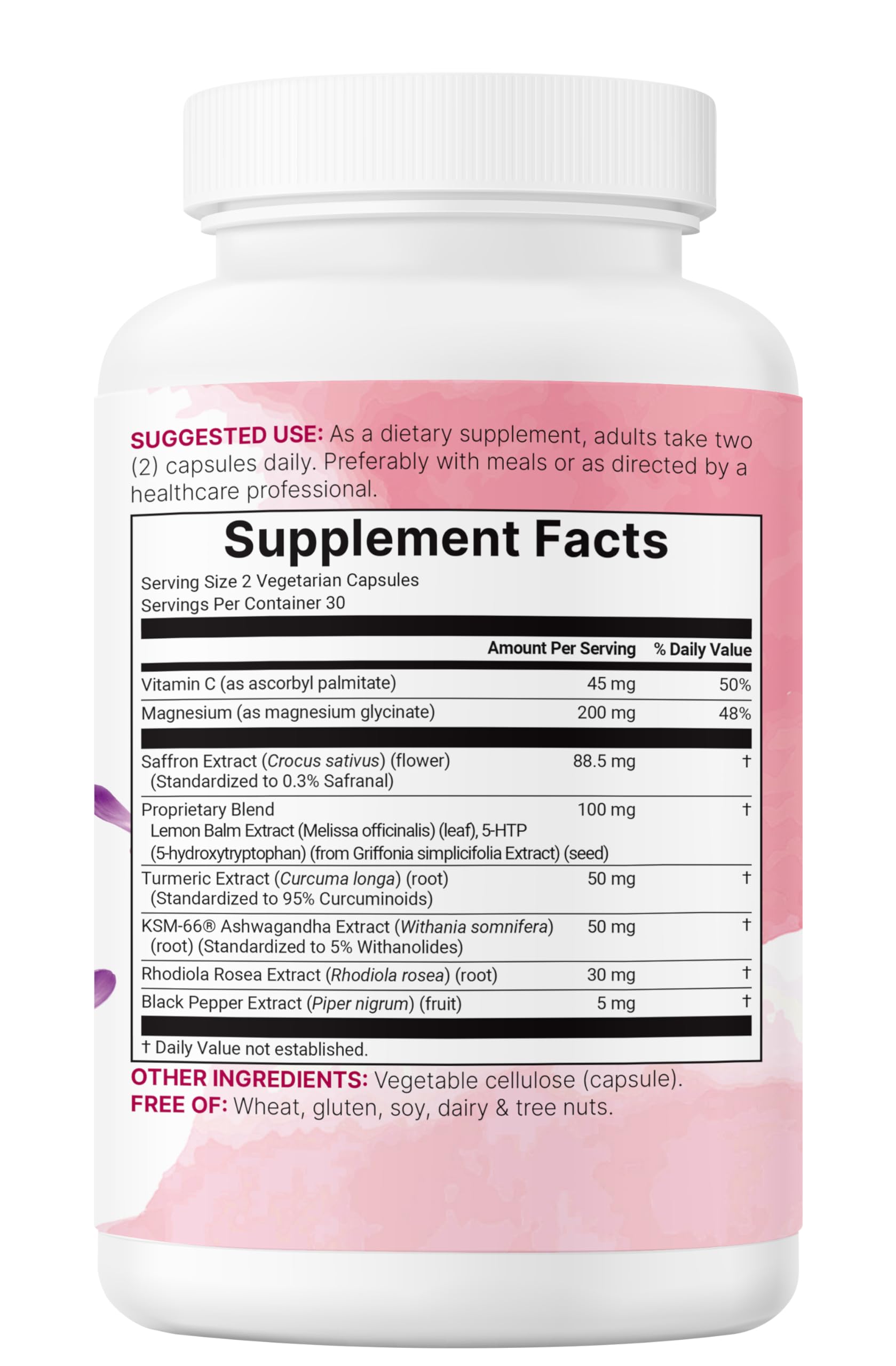 Saffron+ Advanced Supplements, 60 Veggie Capsules | 10-in-1 with Saffron Extract, High Absorption Fat-Soluble Vitamin C, Magnesium, Turmeric & KSM-66 Ashwagandha| Mood & Energy Support* | Filler Free