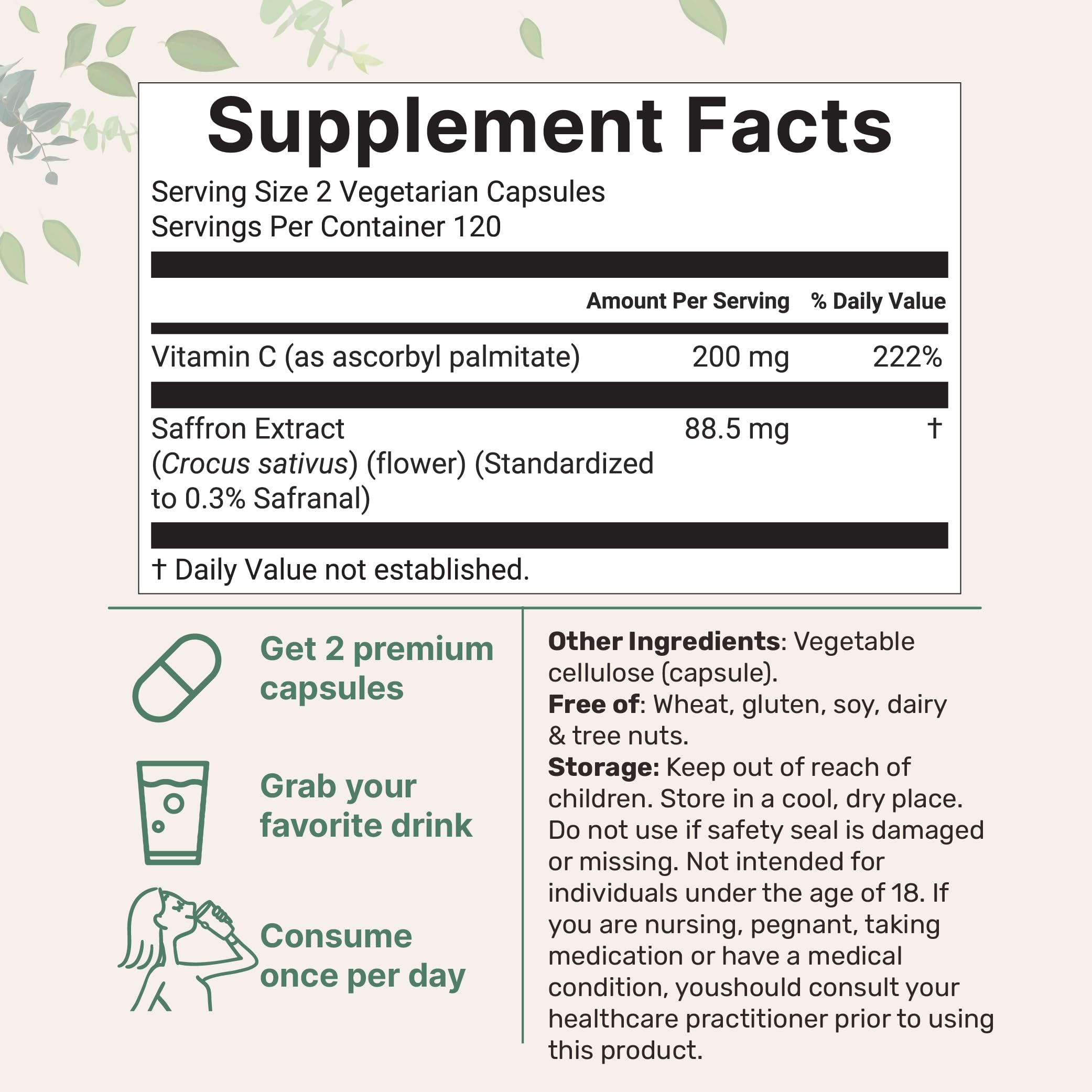 Micro Ingredients Saffron Extract | 240 Veggie Capsules | Mood & Vision