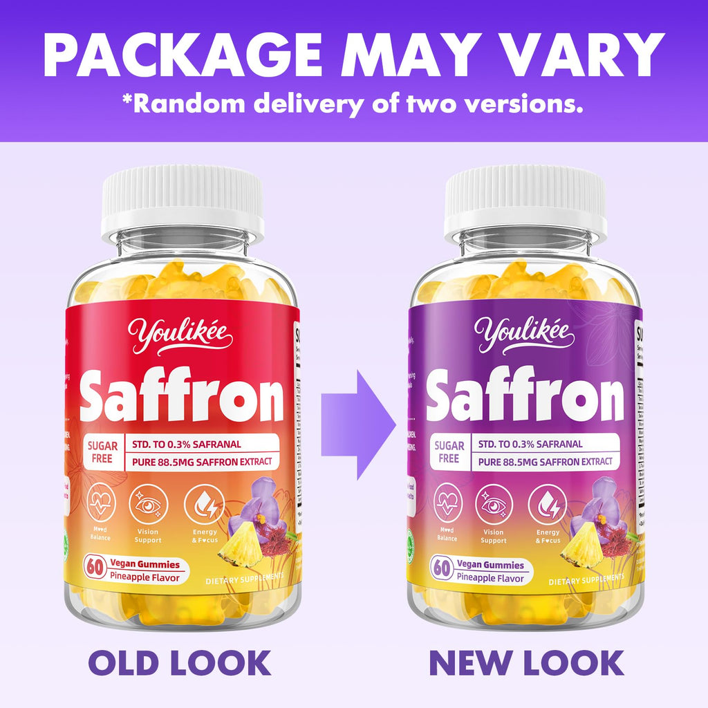 Saffron Gummies 88.5mg – Pineapple 60 Count | Magnesium, Rhodiola, Ashwagandha