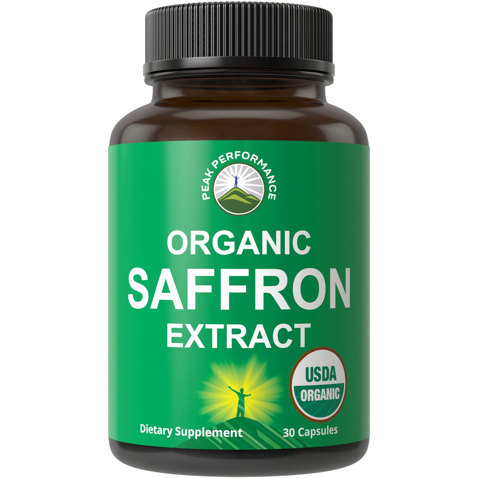 Saffron Supplements - USDA Organic Saffron Extract Capsules for Mood, Focus, and PMS | Vegan