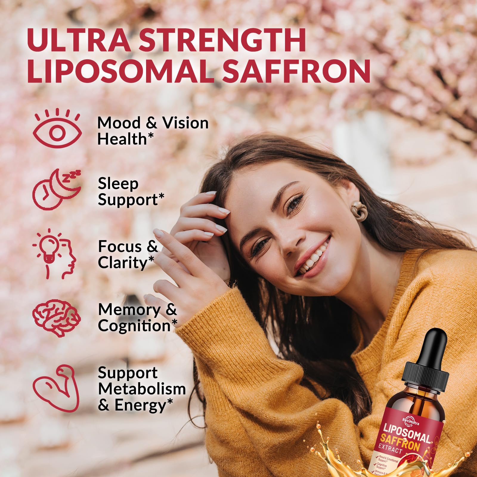 Saffron Liposomal Drops 88.5mg – Mood, Focus & Energy (Strawberry, 2oz)