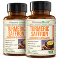 Vimerson Health Saffron Supplements (89 mg) – Turmeric Curcumin with Cinnamon, Cardamom, Eye Health & Mood – 2 Pack
