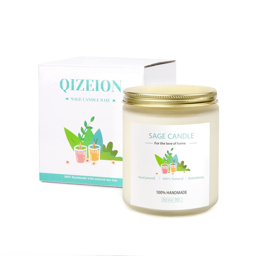 Sage Candle 8oz – Purification & Healing, 45h Soy Wax for Home Cleansing