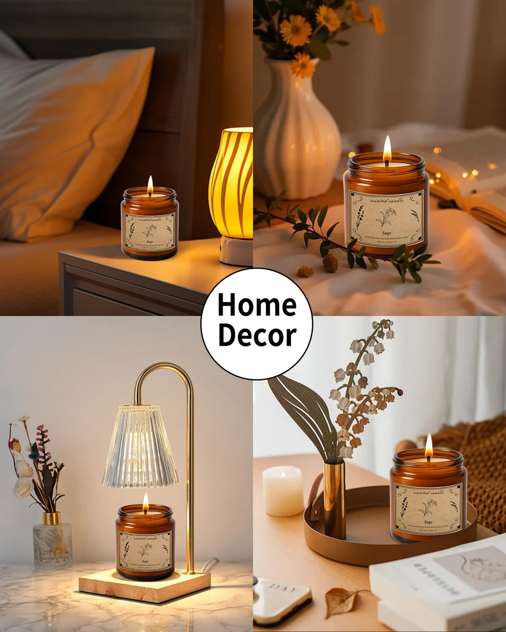 Sage Candles for Cleansing - 16oz Large Jar Scented Candle | 100+ Hour Burn Time | Home Decor & Gift
