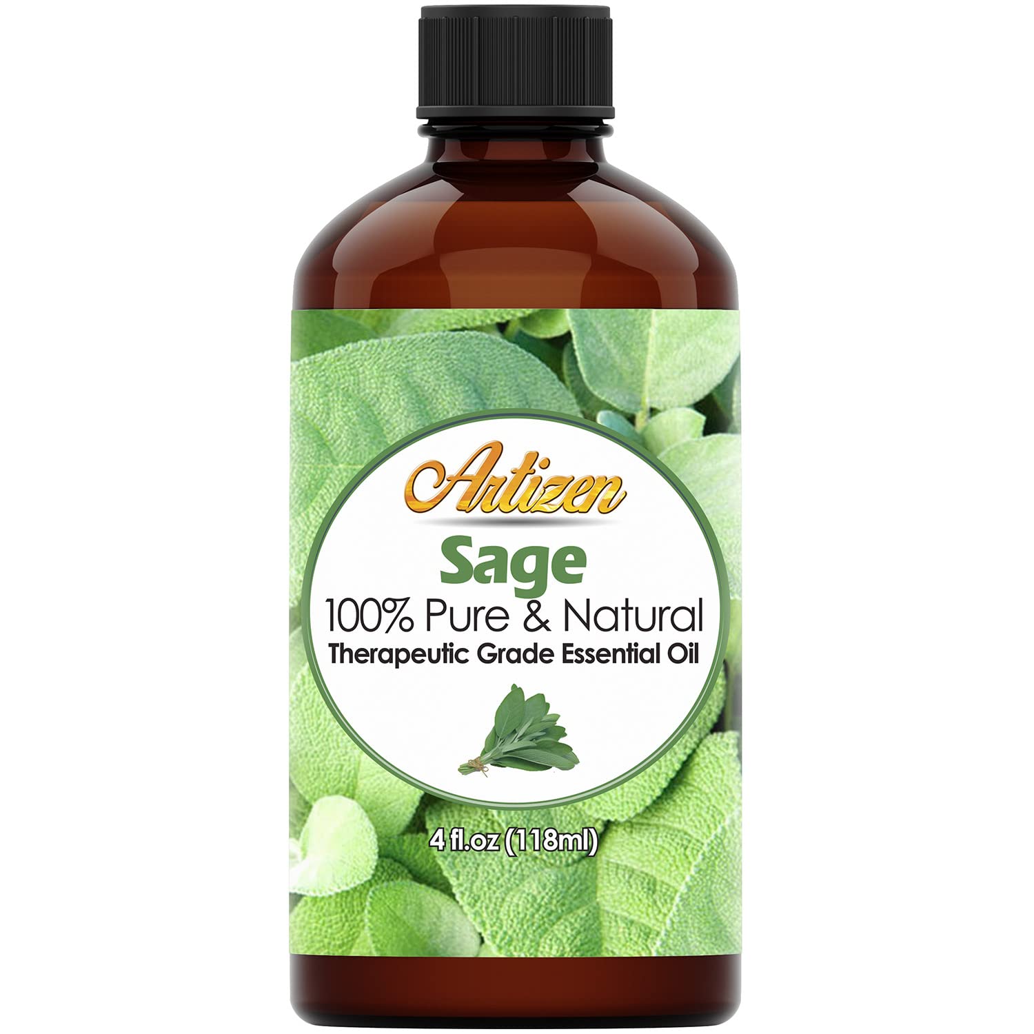Artizen 4oz Sage Essential Oil – 100% Pure & Natural, 4 Fluid Ounces