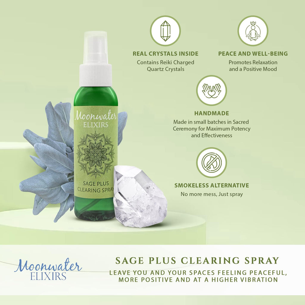 White Sage Smudge Spray – Reiki Charged Sage Mist for Cleansing & Aura Protection (4oz)