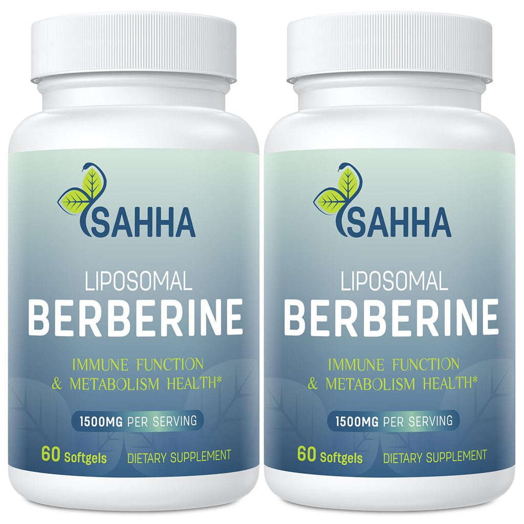 Sahha Liposomal Berberine HCL 1500mg – Supports AMPK & GLP-1 Activation, High Bioavailability for Men and Women Overall Health Supplement (2 Pack)