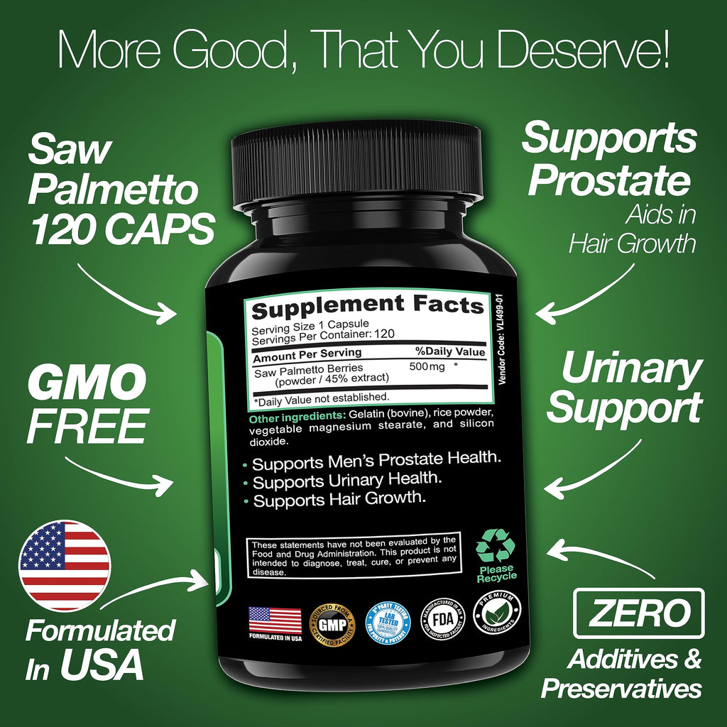 Saint Mingiano Prostate Health Supplement - 120 Capsules | Saw Palmetto, Urinary Support & Hair Health
