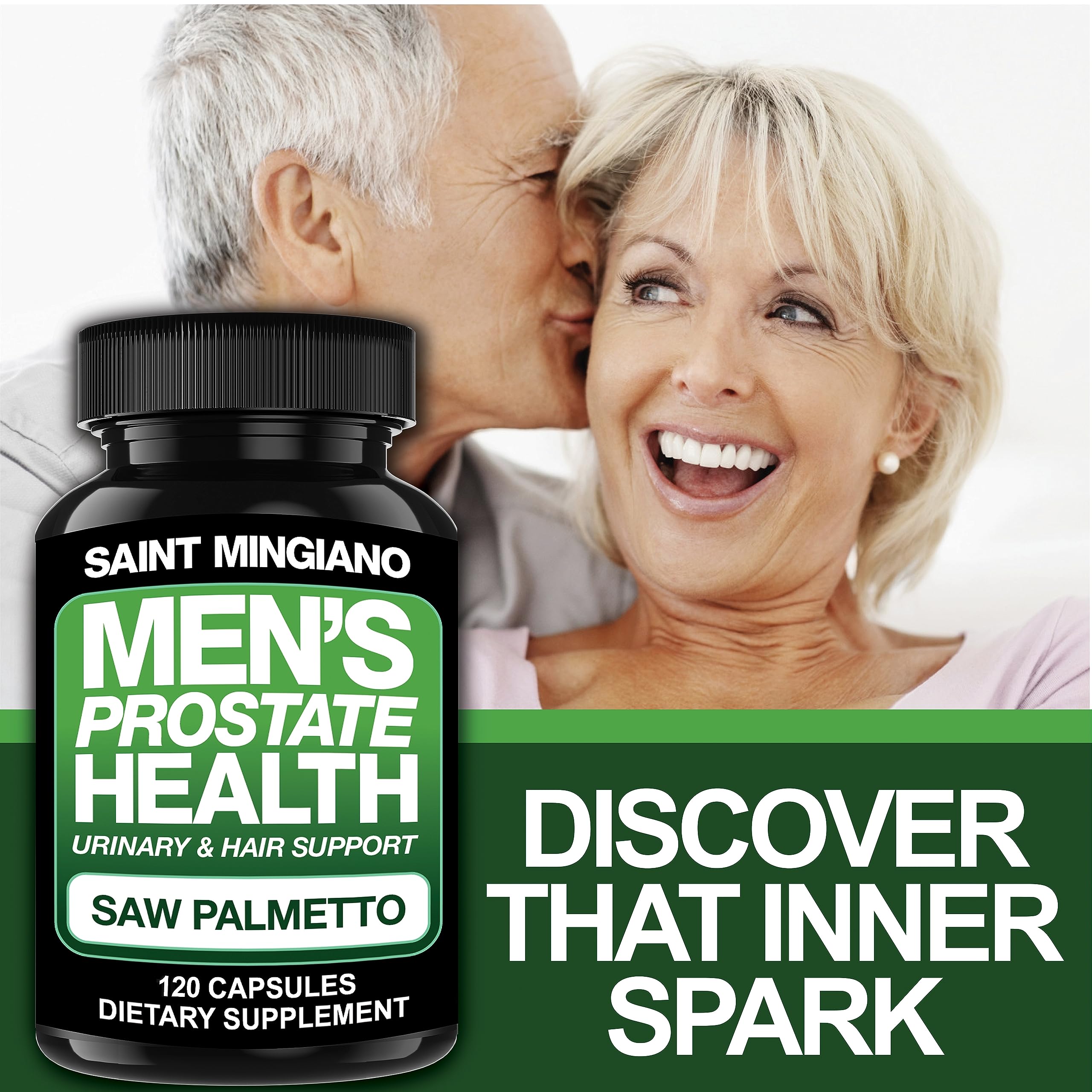 Saint Mingiano Prostate Health Supplement - 120 Capsules | Saw Palmetto, Urinary Support & Hair Health