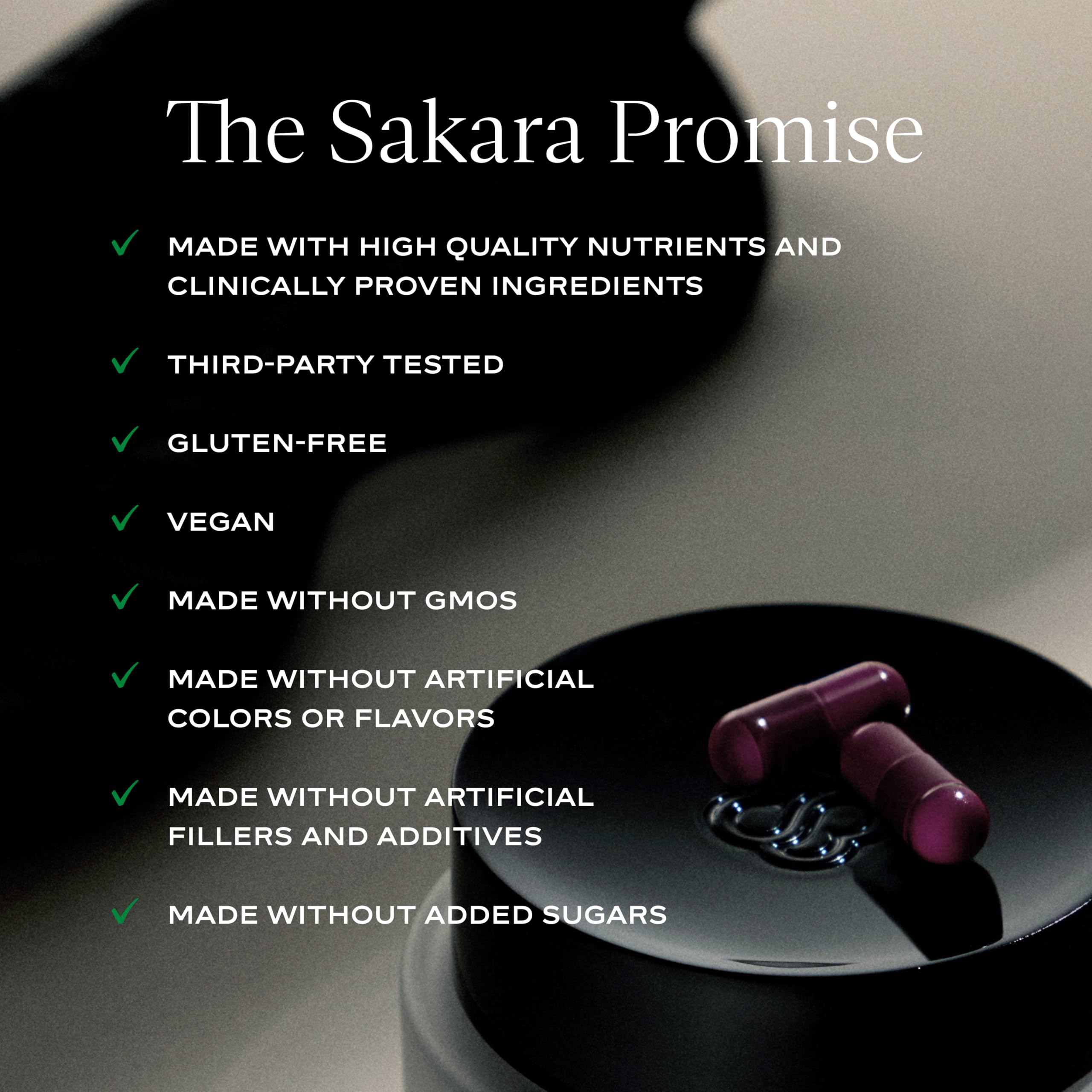 SAKARA Night Service Sleep Support – Magnesium Glycinate, NordicCherry™, 5-HTP | 60 Capsules