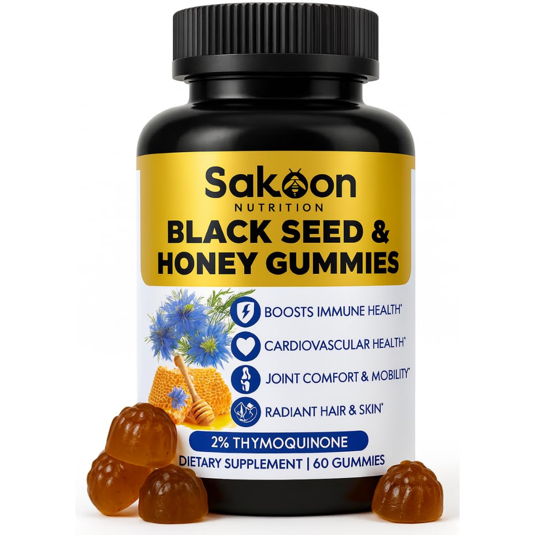 Sakoon Nutrition Black Seed Oil Gummies 2% Thymoquinone – Immune & Joints Support (60 Gummies)