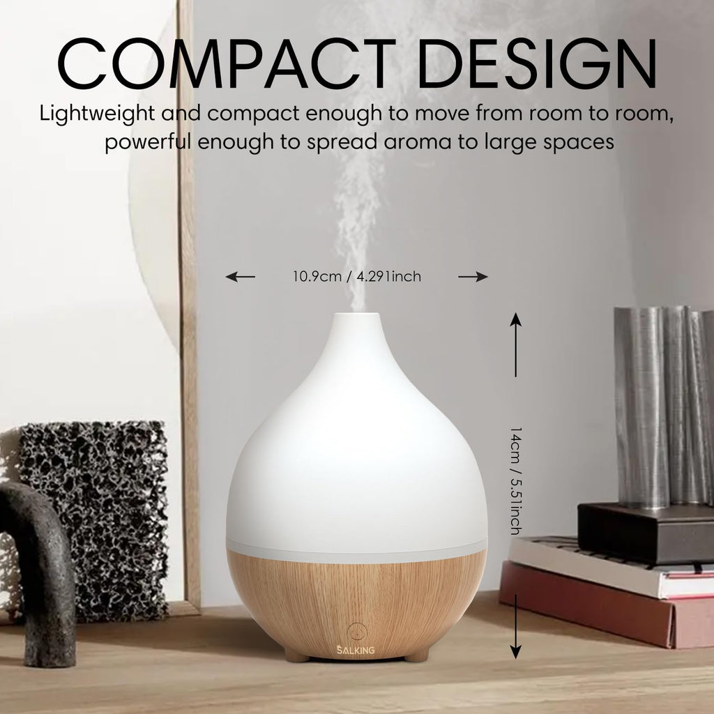 SAL KING Essential Oil Diffuser Set (2x 100ml) – Auto Shut-Off, Ultrasonic Diffusers, Warm White Lights