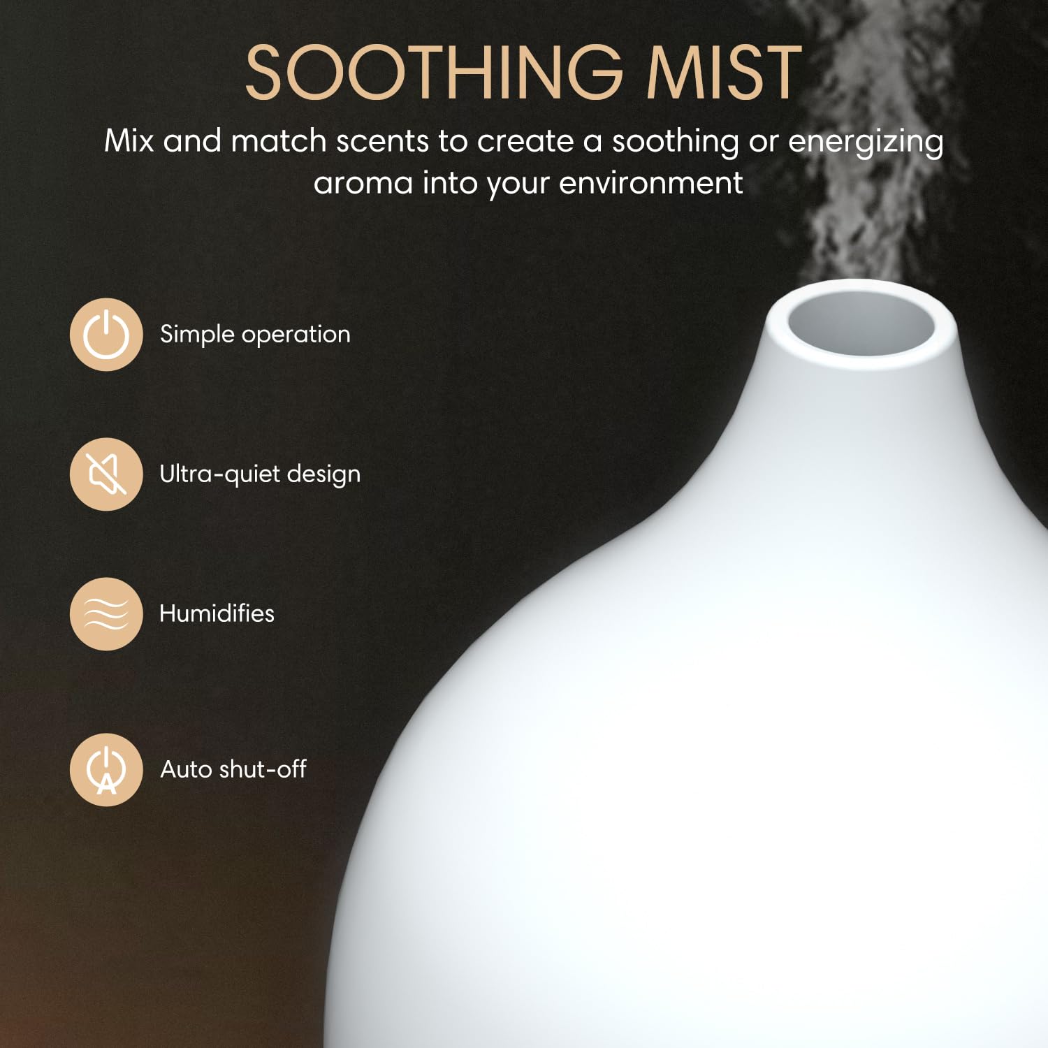 SAL KING Essential Oil Diffuser Set (2x 100ml) – Auto Shut-Off, Ultrasonic Diffusers, Warm White Lights