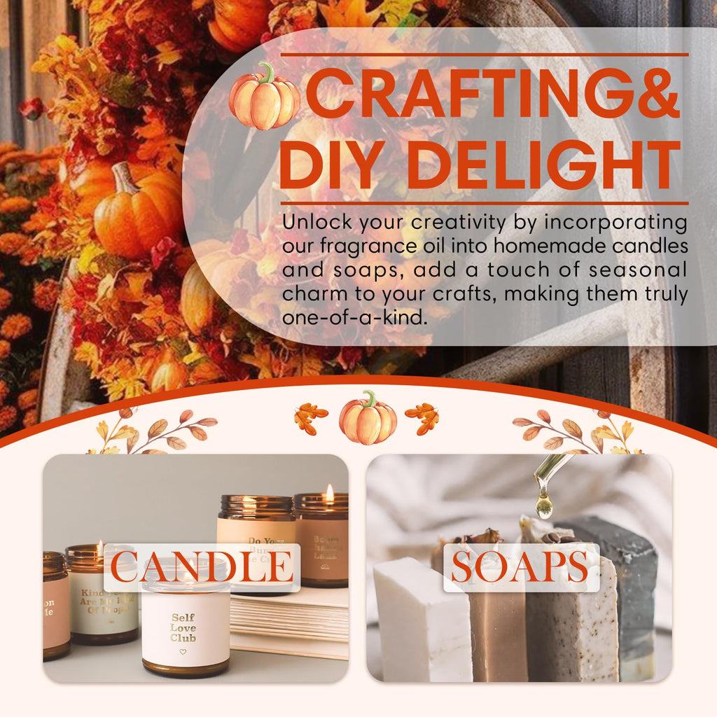 SALKING Autumn Wreath Fragrance Oil 120ml | Premium Essential Oils for Diffuser, Candle & Soap Making