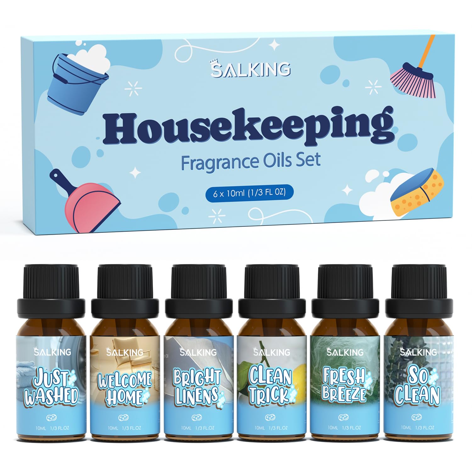 SALKING Housekeeping Fragrance Oils - Premium Diffuser Oils Gift Set