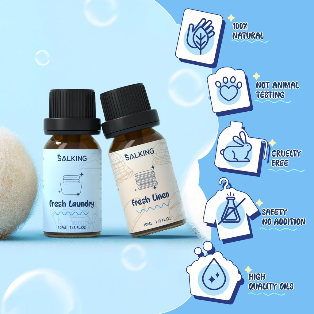 SALKING Laundry Collection Essential Oils Set | Pure Oils for Diffuser & Laundry
