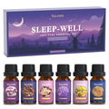 SALKING Sleep Essential Oils Set – Pure & Natural 6x10 ml Diffuser Oils (Lavender, Vetiver, Sandalwood, Valerian, Helichrysum, Benzoin)
