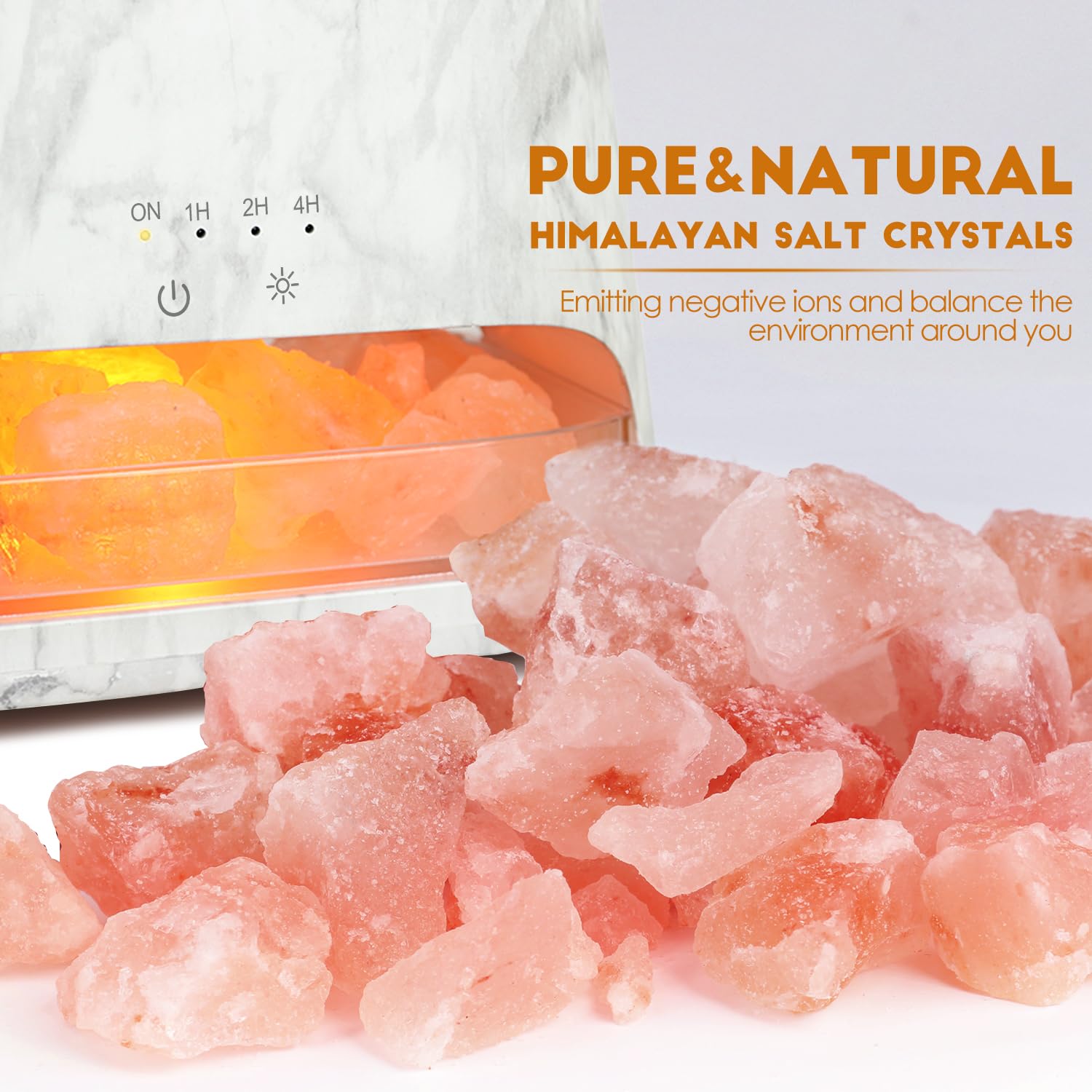 SALKING Colorful Flame Diffuser Humidifier | Himalayan Salt Lamp | 7-Color LED Oil Diffuser (150ml, Marble)