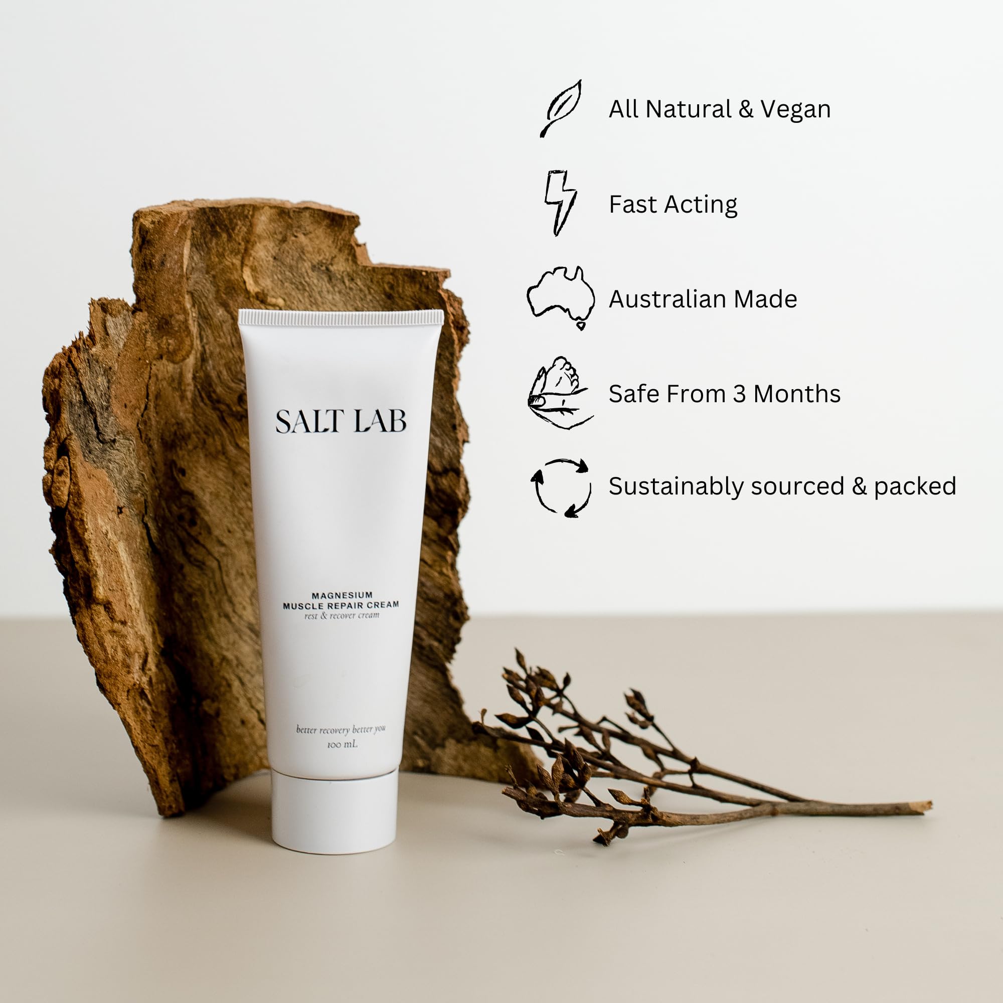 Salt Lab Magnesium Lotion – Muscle Repair Cream with Shea Butter | 100 mL