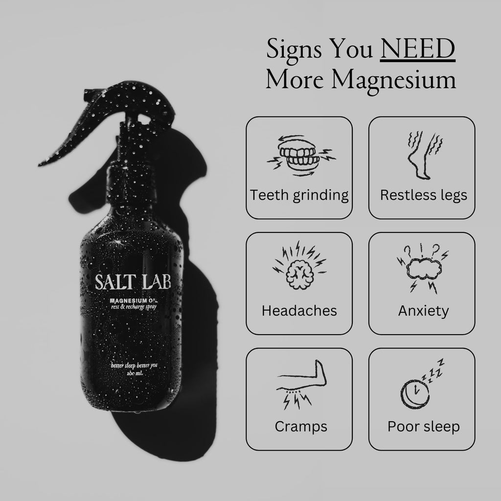 Salt Lab Magnesium Oil Spray – Non-Sticky, Fragrance-Free (6.8 oz)
