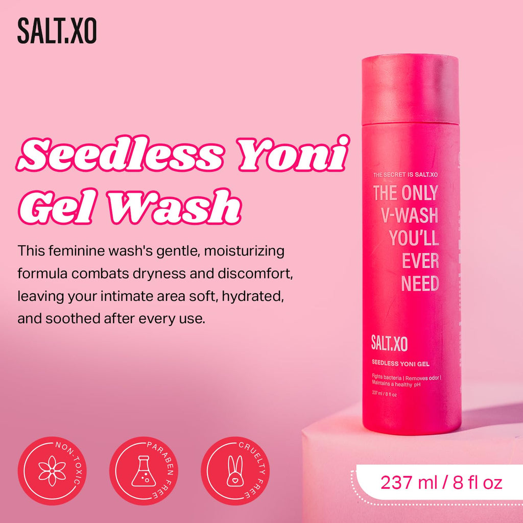 salt.xo Seedless Yoni Gel Wash – pH-Balanced with Cucumber & Aloe (8 oz)