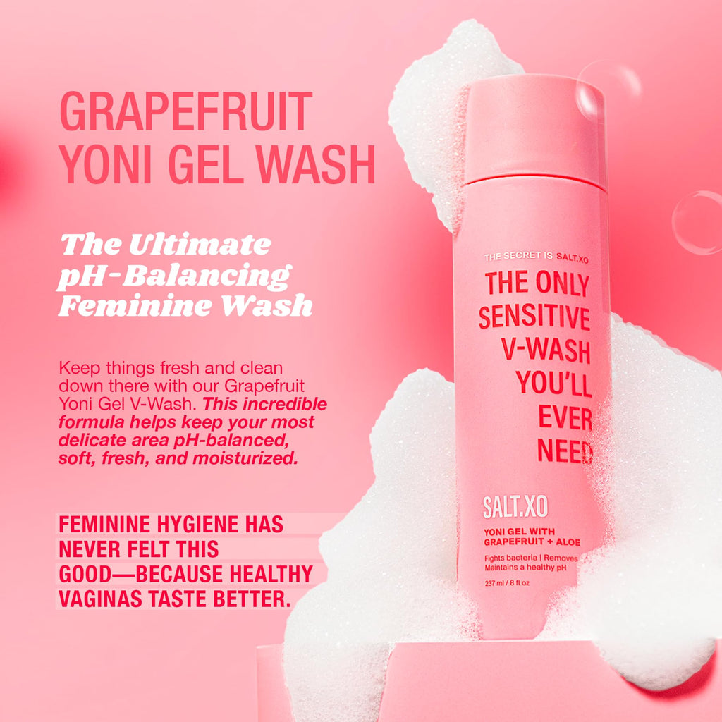 SALT.XO Grapefruit Sensitive Yoni Gel Wash – pH-Balanced, Cruelty-Free Intimate Care (8 oz)