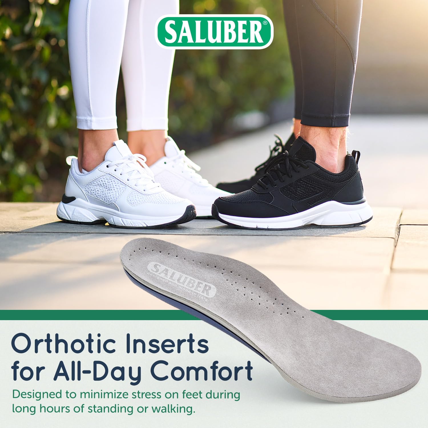 Saluber Orthotic Inserts – Extra Cushioned 5mm Arch Support Insoles for Plantar Fasciitis | Men & Women