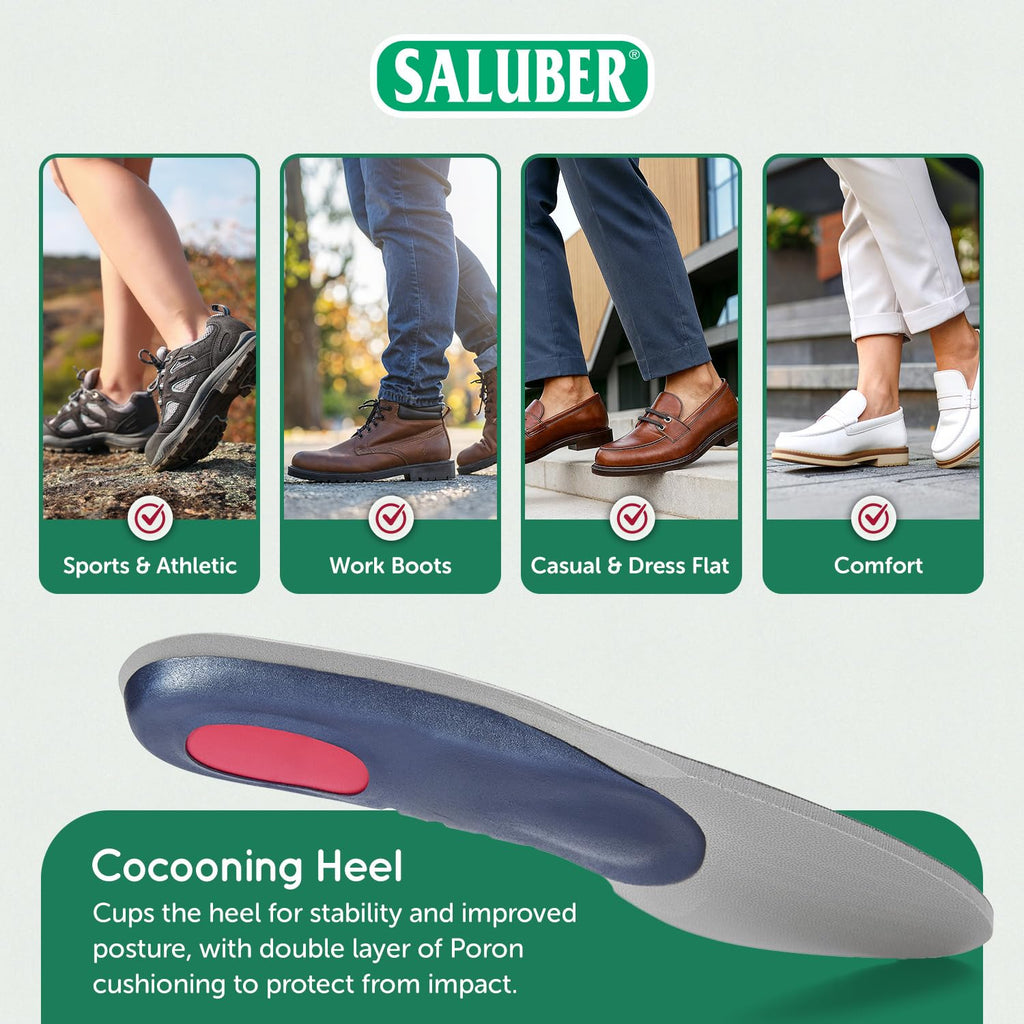 Saluber Orthotic Insoles – 5mm Extra Thick with Metatarsal Pad | Made in Italy