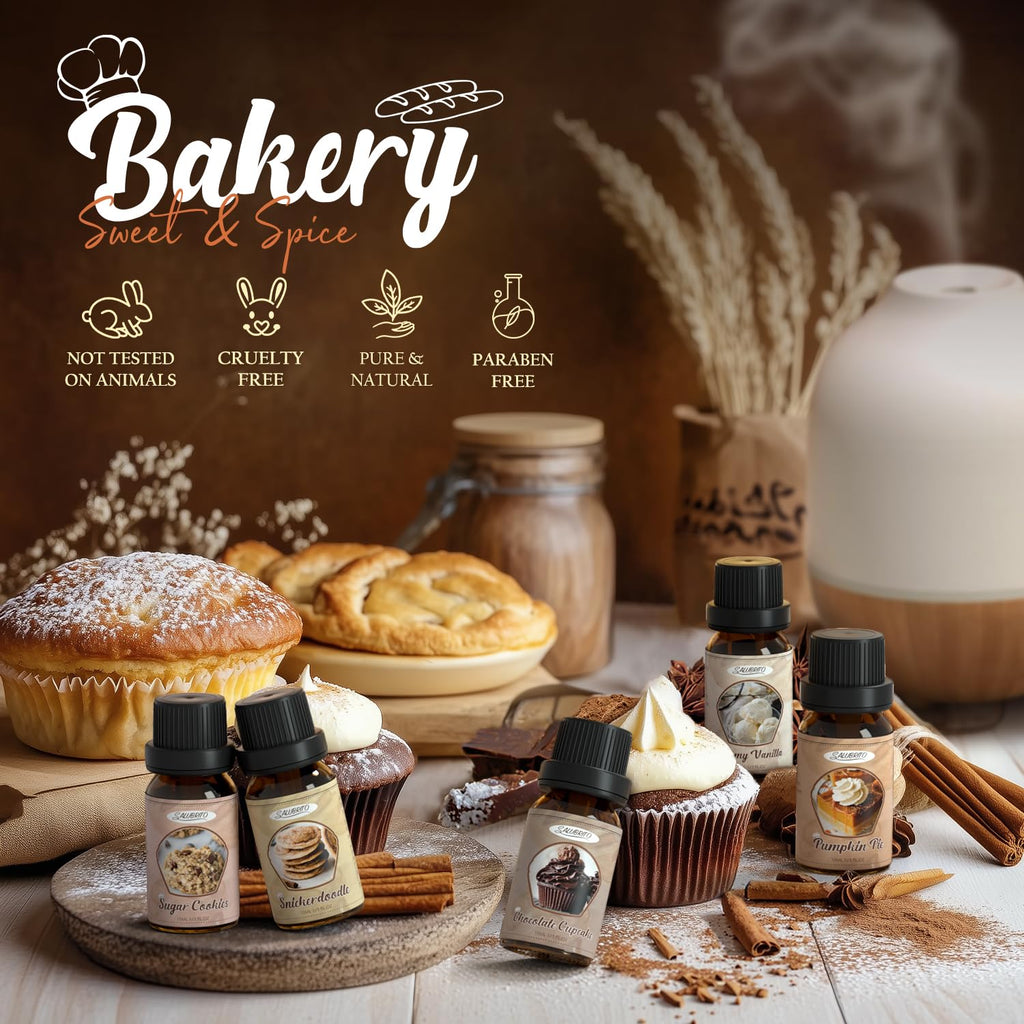 SALUBRITO Bakery Fragrance Oils Set – Premium Essential Oils for Candles, Soaps & Diffusers