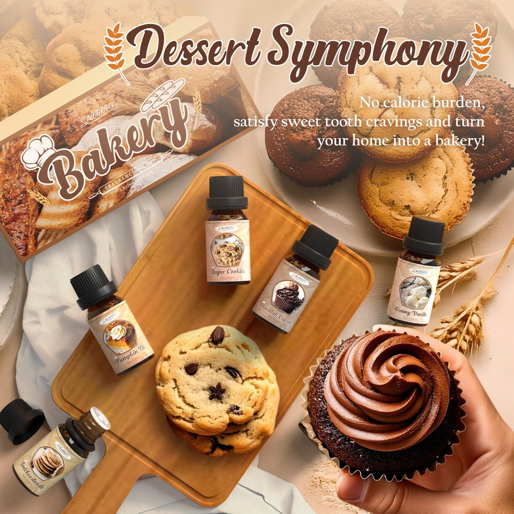 SALUBRITO Bakery Fragrance Oils Set – Premium Essential Oils for Candles, Soaps & Diffusers