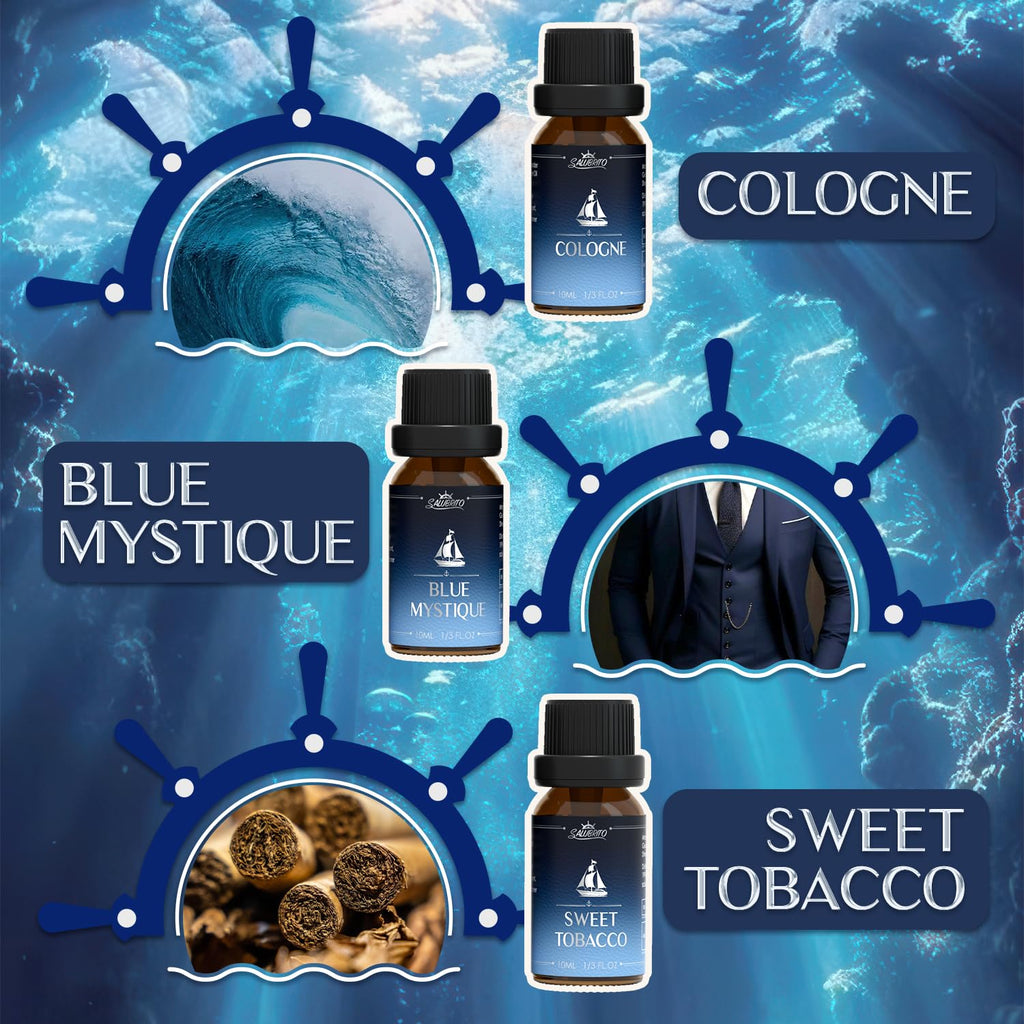 SALUBRITO Cologne Fragrance Oils – Premium 6x10ml Essential Oil Set for Diffuser, Soap & Candle Making