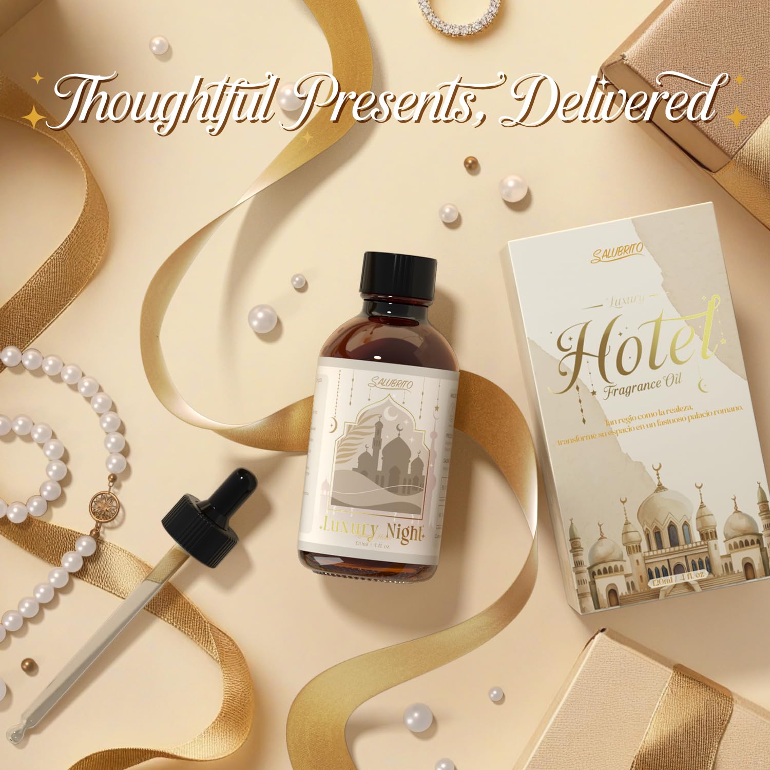SALUBRITO Luxury Night Essential Oil 4 Fl.Oz (120ml) – Pure & Natural Hotel Fragrance Oil