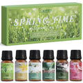 SALUBRITO Spring Fragrance Oils Set, Premium Essential Oils for Diffuser, Candle, Soap Making, After Rain, Gardenia, Fresh Cut Grass, Ocean Breeze, Freesia, Rose Geranium, Strong Scented Oils