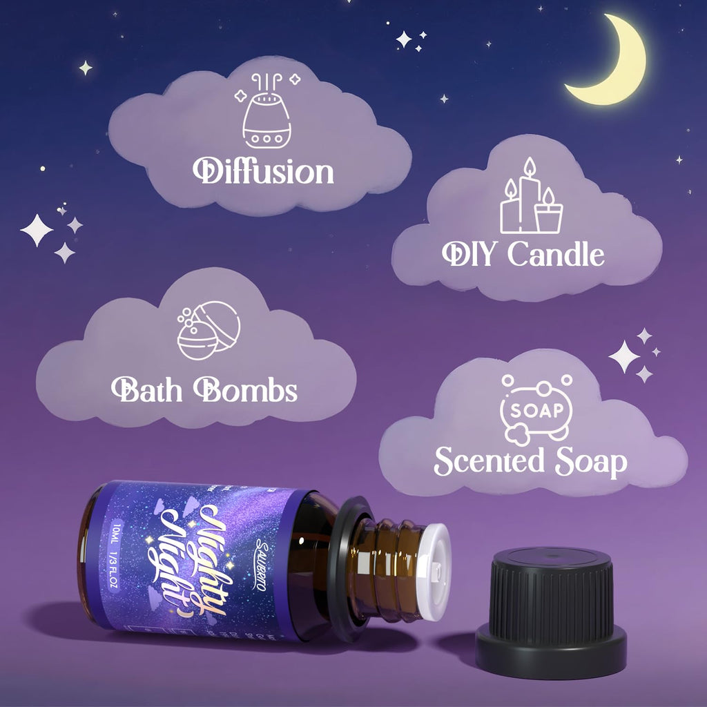 SALUBRITO Good Night Fragrance Oils - Premium 6x10ml Diffuser & Soap Scents