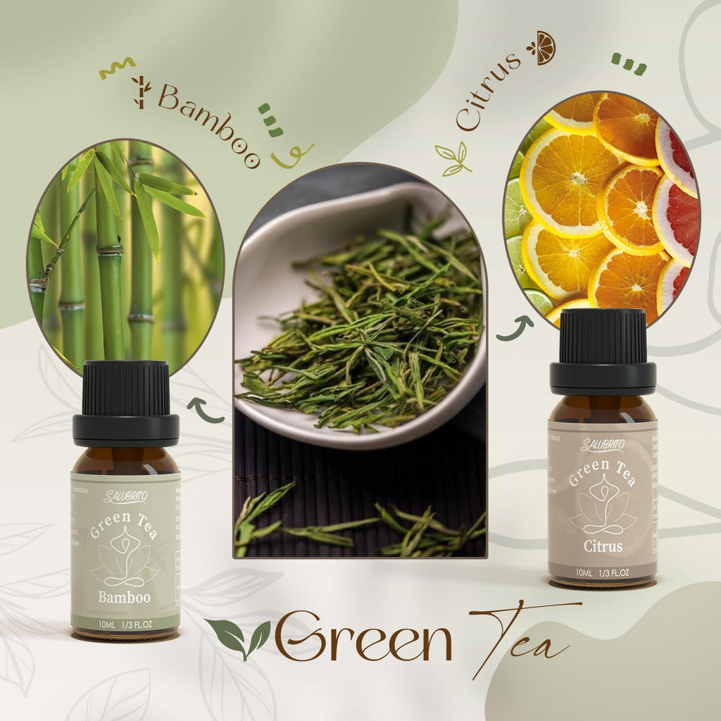 SALUBRITO Zen Fragrance Oil Set – Tea Essential Oils for Diffuser, Candle & Soap Making