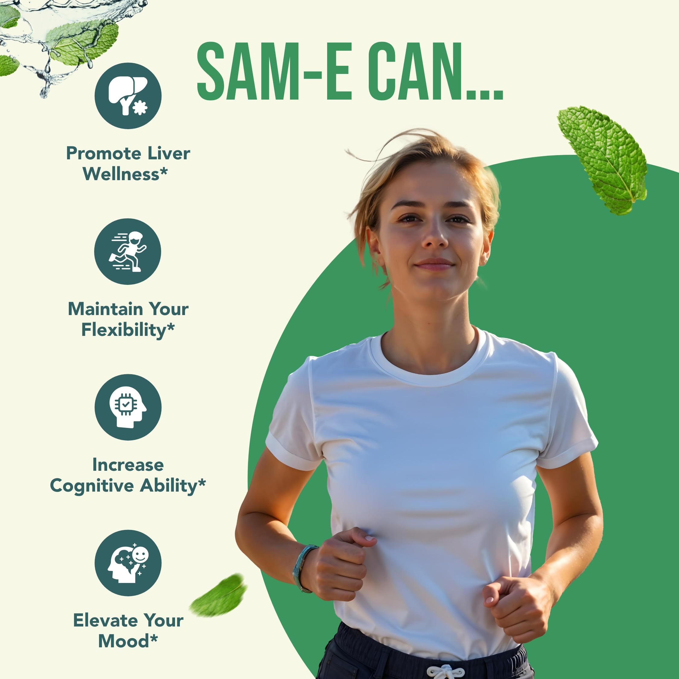 HealthyWayRx 1500mg SAM-e Supplement | High-Absorption S-Adenosyl-L-Methionine (90 Count)