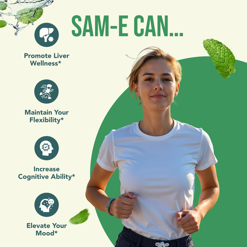 HealthyWayRx 1500mg SAM-e Supplement | High-Absorption S-Adenosyl-L-Methionine (90 Count)