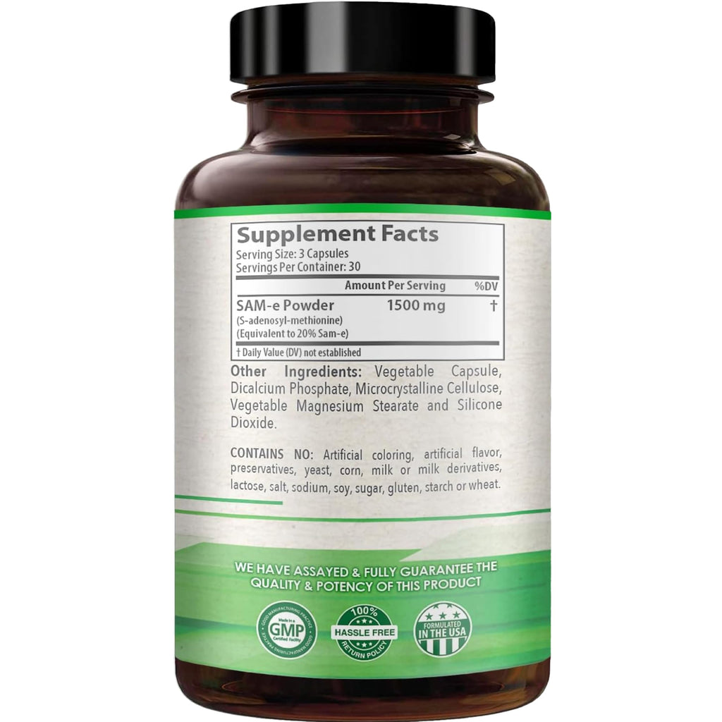 HealthyWayRx 1500mg SAM-e Supplement | High-Absorption S-Adenosyl-L-Methionine (90 Count)
