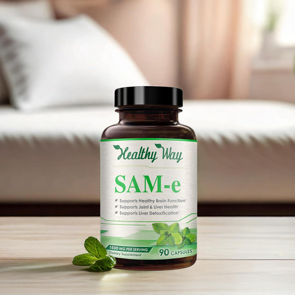 HealthyWayRx 1500mg SAM-e Supplement | High-Absorption S-Adenosyl-L-Methionine (90 Count)