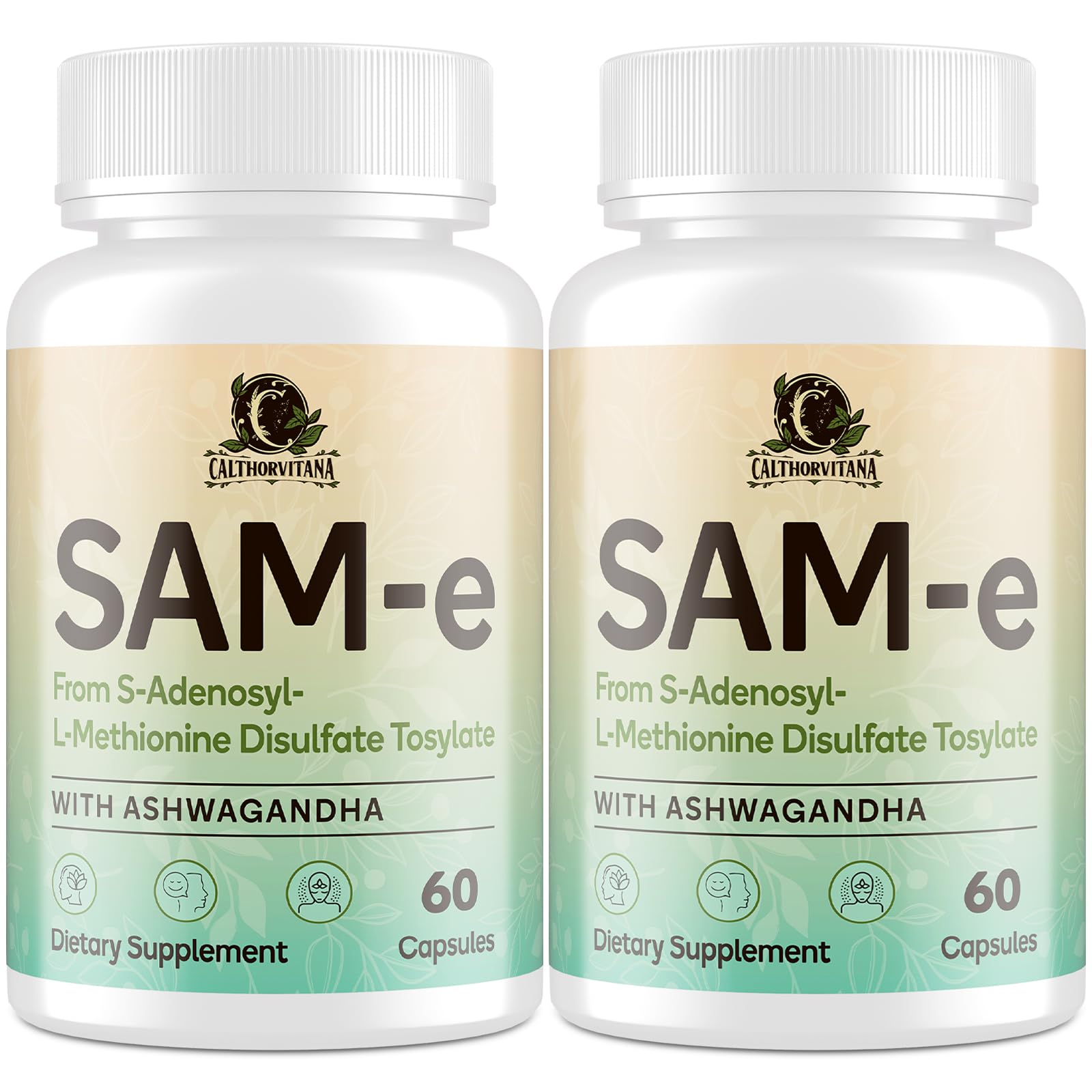 SAM-e Capsule Complex with Ashwagandha, L-Theanine, Rhodiola & St. John’s Wort – 120 Capsules