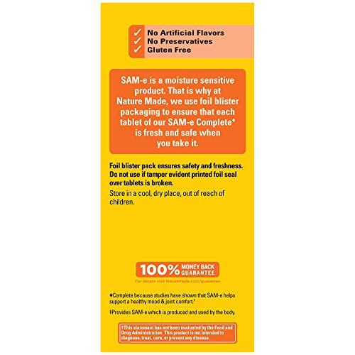 SAM-e Complete 200 mg Tablets - 60 Count | Supports a Healthy Mood
