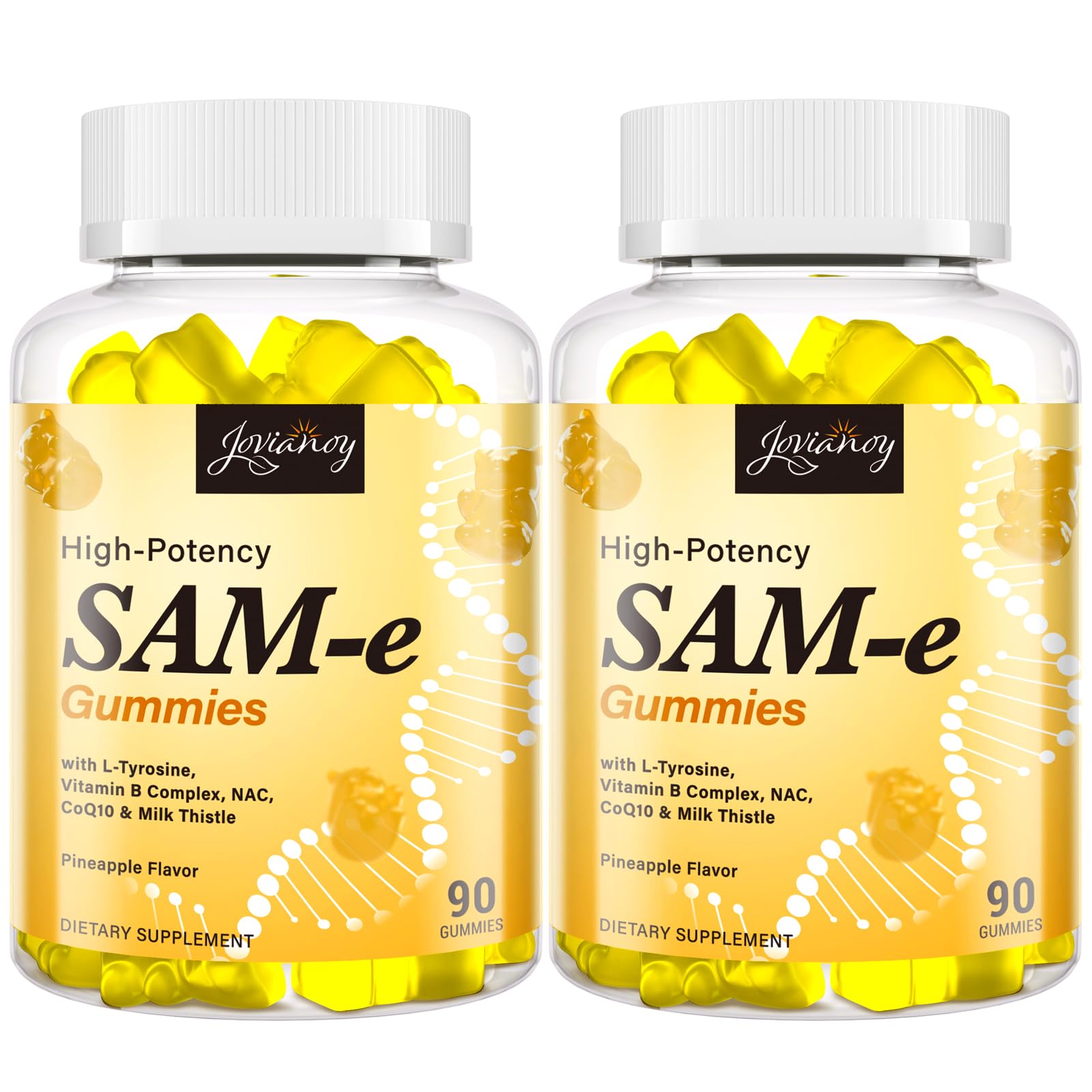 SAM-e Gummies with L-Tyrosine & NAC – Pineapple, 180 Gummies | Vegan