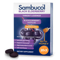 Sambucol Black Elderberry Throat Lozenges - Vitamin C, Zinc & Honey (Gluten-Free) 20 Count