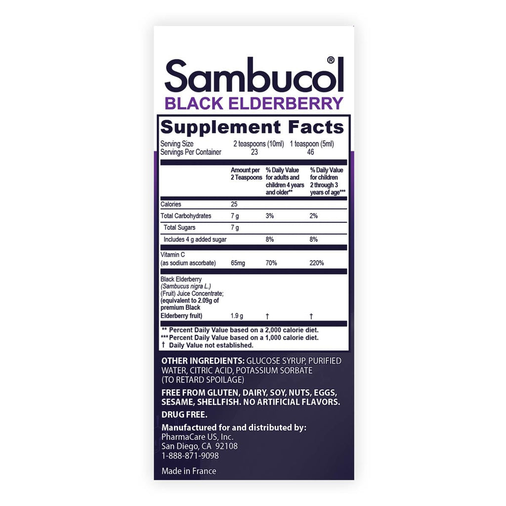 Sambucol Black Elderberry Syrup for Kids – Immune Support (7.8 Fl Oz)
